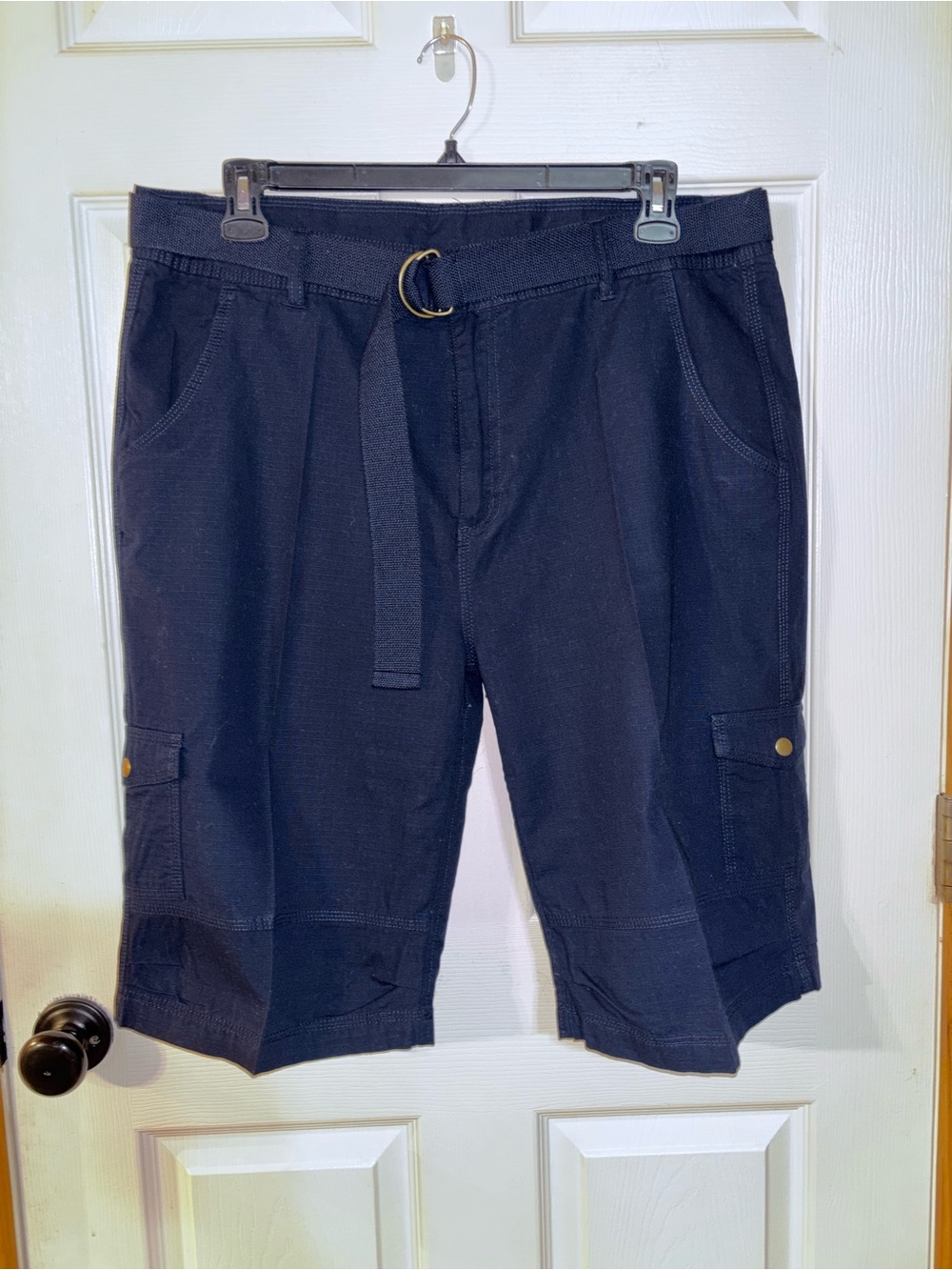 Forcast Men's Dark Navy Cargo Shorts with Belt